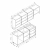 Minar 240 Cm Mbr C+Alm. Cam Mutfak Dolabı Byz Ant 240-Mcacba2