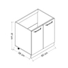 Minar 80 Cm Mutfak Dolabı Beyaz 80-B1-Alt Modül