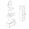 Minar Banyo Dolabı 100Cm As2K+1Ea1R+Tzg+Boy Beyaz