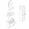 Minar Banyo Dolabı 100Cm Ay2K1Ç+1Ea1R+Tzg+Boy Beyaz