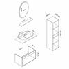 Minar Banyo Dolabı 85Cm As2K+1Ea1R+Tzg+Boy Beyaz