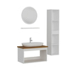 Minar Banyo Dolabı 85Cm As2K+1Ya1R+Tzg+Boy Beyaz