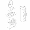 Minar Banyo Dolabı 85Cm Ay2K1Ç+1Ea1R+Tzg+Boy Beyaz