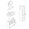 Minar Banyo Dolabı 85Cm Ay2K1Ç+1Ya1R+Tzg+Boy Beyaz