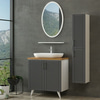 Minar Banyo Dolabı 85Cm Ay2K+1Ea1R+Tzg+Boy Beyaz