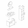 Minar Banyo Dolabı 85Cm Ay2K+1Ya1R+Tzg+Boy Beyaz