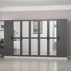 Minar Kale 7 Kapaklı 5 Aynalı 4 Çekmeceli Dolap Beyaz Antrasit