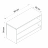 Minar Kale Ayakkabılık Minderli Beyaz Antrasit
