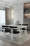 Mitra Metalayak Tokyo Demonte Sandalye 80x120 Yemek Masası Mutfak Masası 4 Kişilik Beyaz