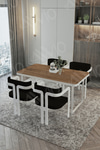 Mitra Metalayak Tokyo Demonte Sandalye 80x120 Yemek Masası Mutfak Masası 4 Kişilik Akça
