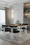 Mitra Metalayak Tokyo Demonte Sandalye 80x120 Yemek Masası Mutfak Masası 4 Kişilik Akça
