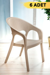 Mobetto 6 Adet Garden Cappucino Sandalye Balkon Bahçe Teras