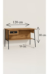 Mobetto Arya 120x59 Cm Çalışma Masası Bilgisayar Masası Ofis Ders Yemek Masası Atlantik Çam&Siyah