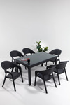 Mobetto Garden Camlı 90x150 Bahçe&balkon&teras Masa Seti - Antrasit