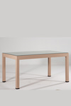Mobetto Rattan 90x150 Camlı Cappucino Masa - Bahçe&balkon&teras