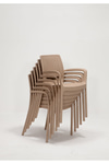Mobetto Rattan Large Lüx Camlı Cappucino Masa Takımı Bahçe&balkon 1 Camlı Masa + 6 Sandalye