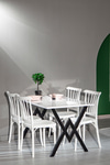 Mobetto Violet Home Mutfak Sandalyesi 4 Adet - Beyaz