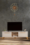 Mobetto White Tv Ünitesi - Beyaz/ceviz 160 Cm 2 Kapaklı + 2 Raflı Tv Sehpası