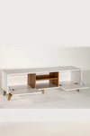Mobetto White Tv Ünitesi - Beyaz/ceviz 160 Cm 2 Kapaklı + 2 Raflı Tv Sehpası