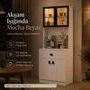 Mocha Temperli Cam Ledli 2 Kapaklı Kahve Köşesi - Beyaz