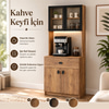 Mocha Temperli Cam Ledli 2 Kapaklı Kahve Köşesi - Atlas Çam