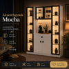 Mocha Temperli Cam Ledli 4 Kapaklı Kahve Köşesi - Beyaz