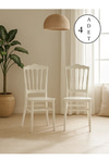 Modalife 4 Adet Serena Beyaz Mutfak Sandalyesi, Yemek, Bahçe, Kafe, Modern Sandalye