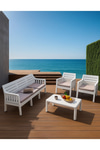 Modalife Ada 3+1+1+S Bahçe Takımı / Balkon - Bahçe - Teras Mobilyası - Beyaz