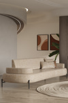 Modalife Cross Üçlü Kanepe Yataklı - Krem