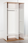 Modalife Eva 301-3 Kapaklı 1 Çekmeceli Gardırop - Ceviz&beyaz