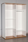 Modalife Eva 402-4 Kapaklı 2 Çekmeceli Gardırop - Ceviz&beyaz
