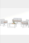 Modalife Lara Home Minderli 2 1 1 S Bahçe Takımı Beyaz