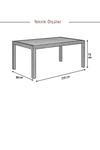 Modalife Nova Masa Rattan 90x150 Camsız Bahçe&balkon&teras Masası - Cappucino