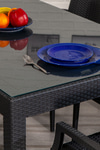 Modalife Rattan 6 Kişilik Camlı Bahçe Masa Takımı-antrasit