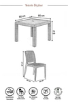 Modalife Rattan 80x80 4 Kişilik Bahçe&balkon Masa Takımı, Çay Seti, Rattan Bahçe Seti