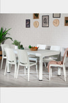 Modalife Rattan Home 6 Kişilik Bahçe Masa Takımı-beyaz