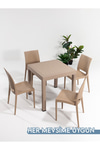 Modalife Rattan Home Bahçe Balkon Masa Takımı-cappucino