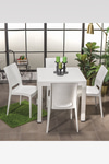 Modalife Rattan Home Bahçe Balkon Masa Takımı-beyaz