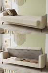 Modalife Star Üçlü Kanepe Yataklı/sandıklı - Krem