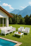 Modalife Yakamoz Bahçe Seti 3 1 1 S Minderli , Bahçe Takımı Balkon - Bahçe - Teras Mobilyası / Beyaz