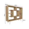 Nantes Kitaplik Safir 90X75,6X22 Cm