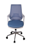 Ofisbazaar Buya Beyaz Fileli Çalışma Koltuğu | Ergonomik Şef Ve Toplantı Koltuğu Açık Mavi