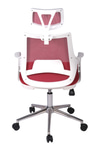 Ofisbazaar Buya Beyaz Fileli Ofis Koltuğu | Ergonomik Ve Modern Tasarım Kırmızı