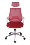 Ofisbazaar Buya Beyaz Fileli Ofis Koltuğu | Ergonomik Ve Modern Tasarım Kırmızı