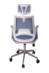 Ofisbazaar Buya Beyaz Fileli Ofis Koltuğu | Ergonomik Ve Modern Tasarım Açık Mavi
