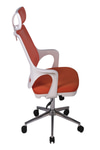 Ofisbazaar Buya Beyaz Fileli Ofis Koltuğu | Ergonomik Ve Modern Tasarım Turuncu