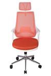 Ofisbazaar Buya Beyaz Fileli Ofis Koltuğu | Ergonomik Ve Modern Tasarım Turuncu