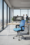 Ofisbazaar Buya Fileli Çalışma Koltuğu | Ergonomik Şef Ve Toplantı Koltuğu Açık Mavi