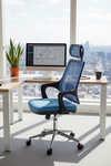 Ofisbazaar Buya Fileli Ofis Koltuğu | Ergonomik Ve Modern Tasarım Açık Mavi
