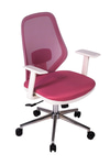 Ofisbazaar Dali Beyaz Fileli Çalışma Koltuğu | Ergonomik Şef Ve Toplantı Koltuğu Pembe